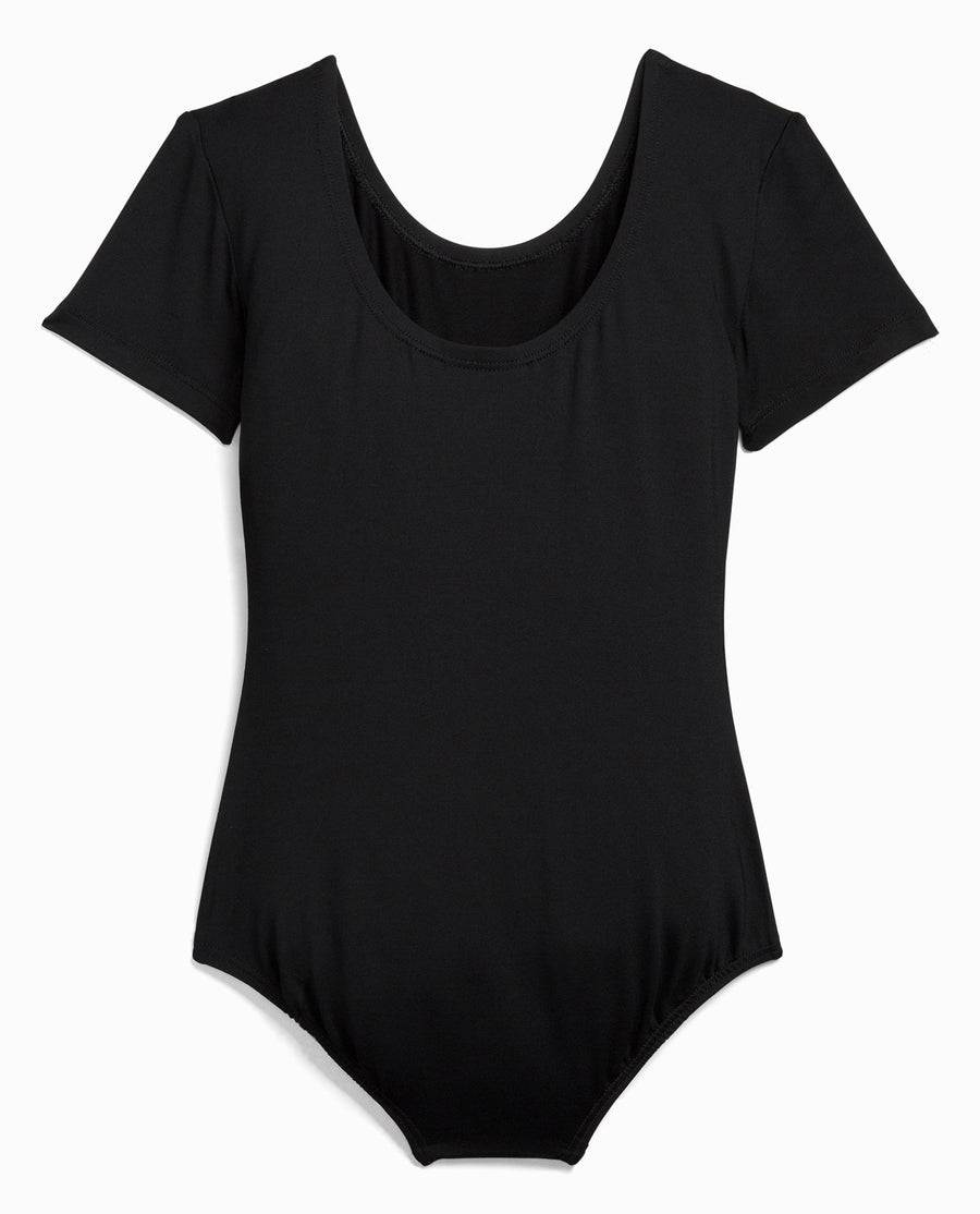 Girl's Nylon Short Sleeve Leotard - view 1
