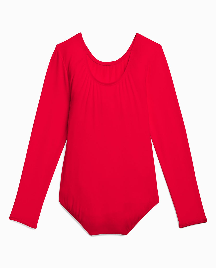 Girl's Nylon Long Sleeve Leotard - view 1
