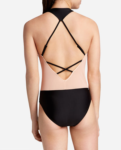 V-Neck Racerback Mesh Leotard - view 2