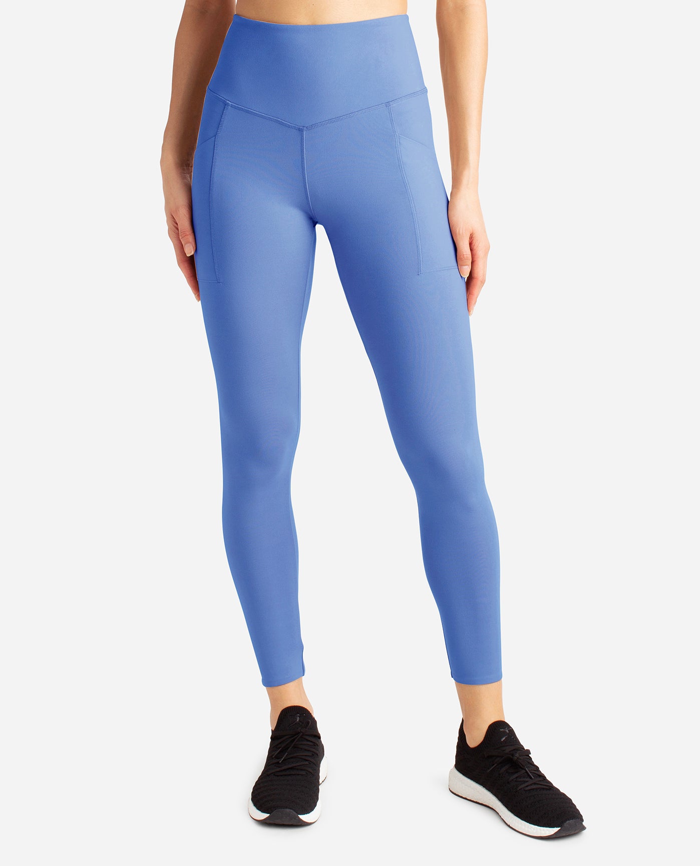 Danskin S leggings Blue and Black with cotton tees, yellow and