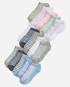 Girls 15-Pack Pique Floral Half Cushion No Show Socks - view 1