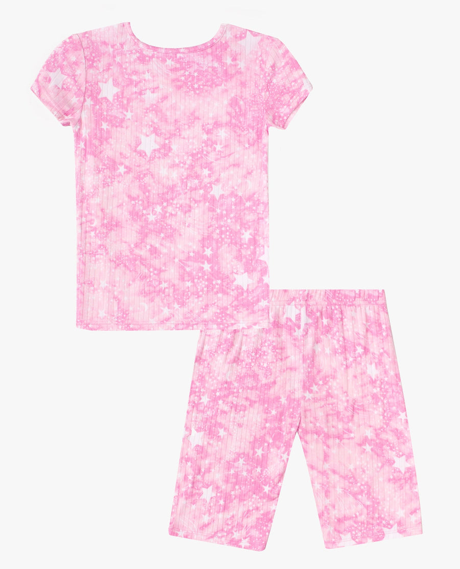 Girls Ribbed Short Sleeve Sleep Set - view 1