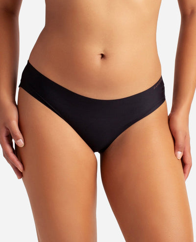 5-Pack Bonded Microfiber Hipster Underwear With Lace Back - Black