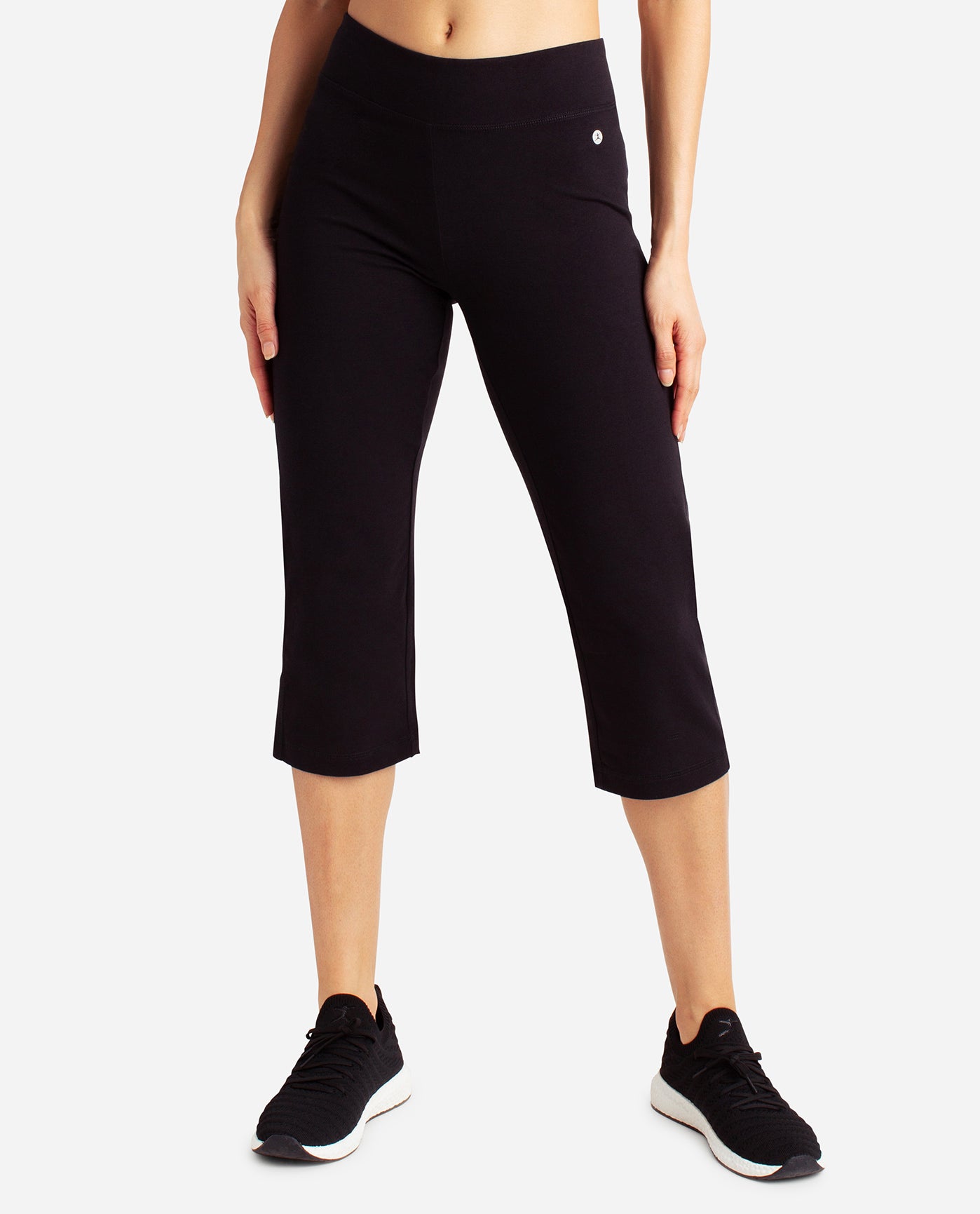 Danskin, Pants & Jumpsuits, New Danskin Womens Reflective High Rise With  Pockets Capri Black Active