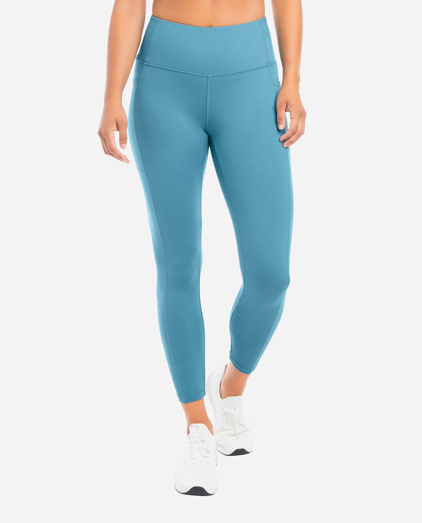 Buy Danskin women 25 inch inseam solid 7 8 leggings teal blue Online
