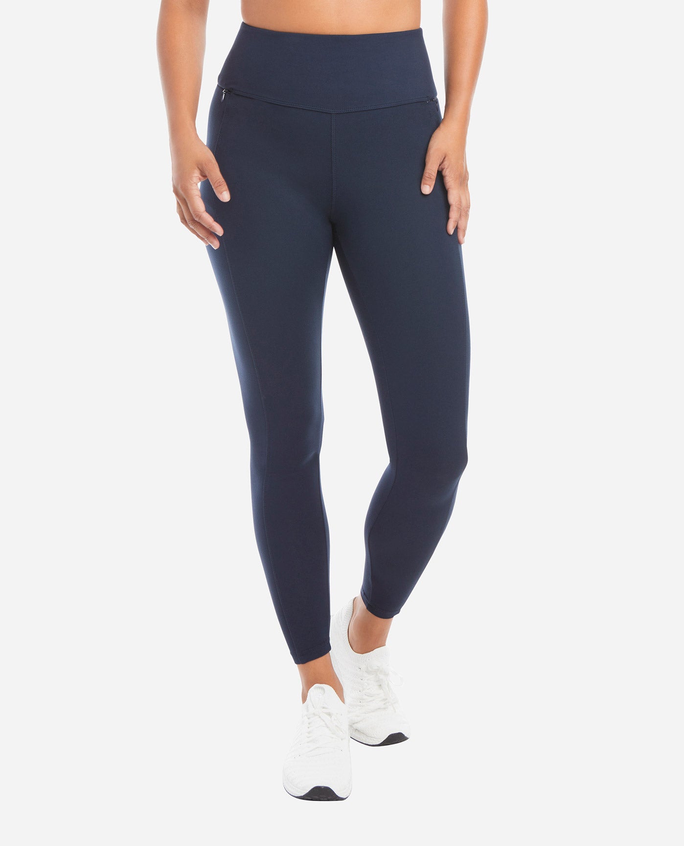 Danskin Women's Leggings Blue Medium High Waistband Pockets 7/8 Length  Stretch