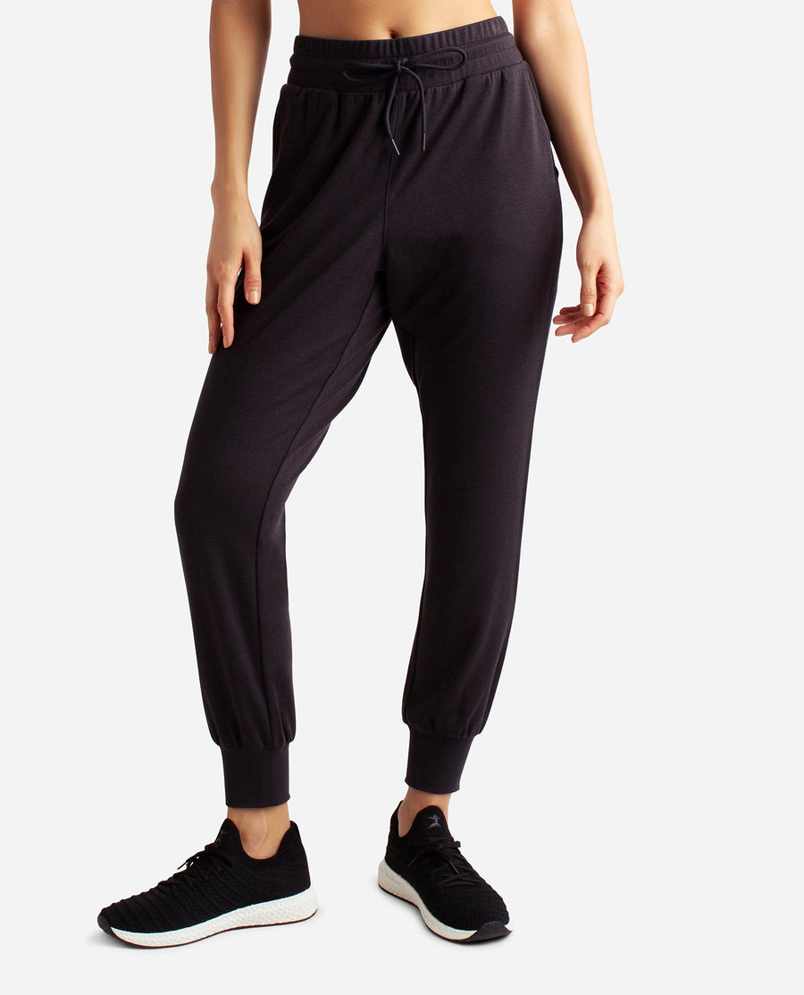 Danskin Women's Regular DriMore Relaxed Pants Yoga Fitness Activewear,  Black