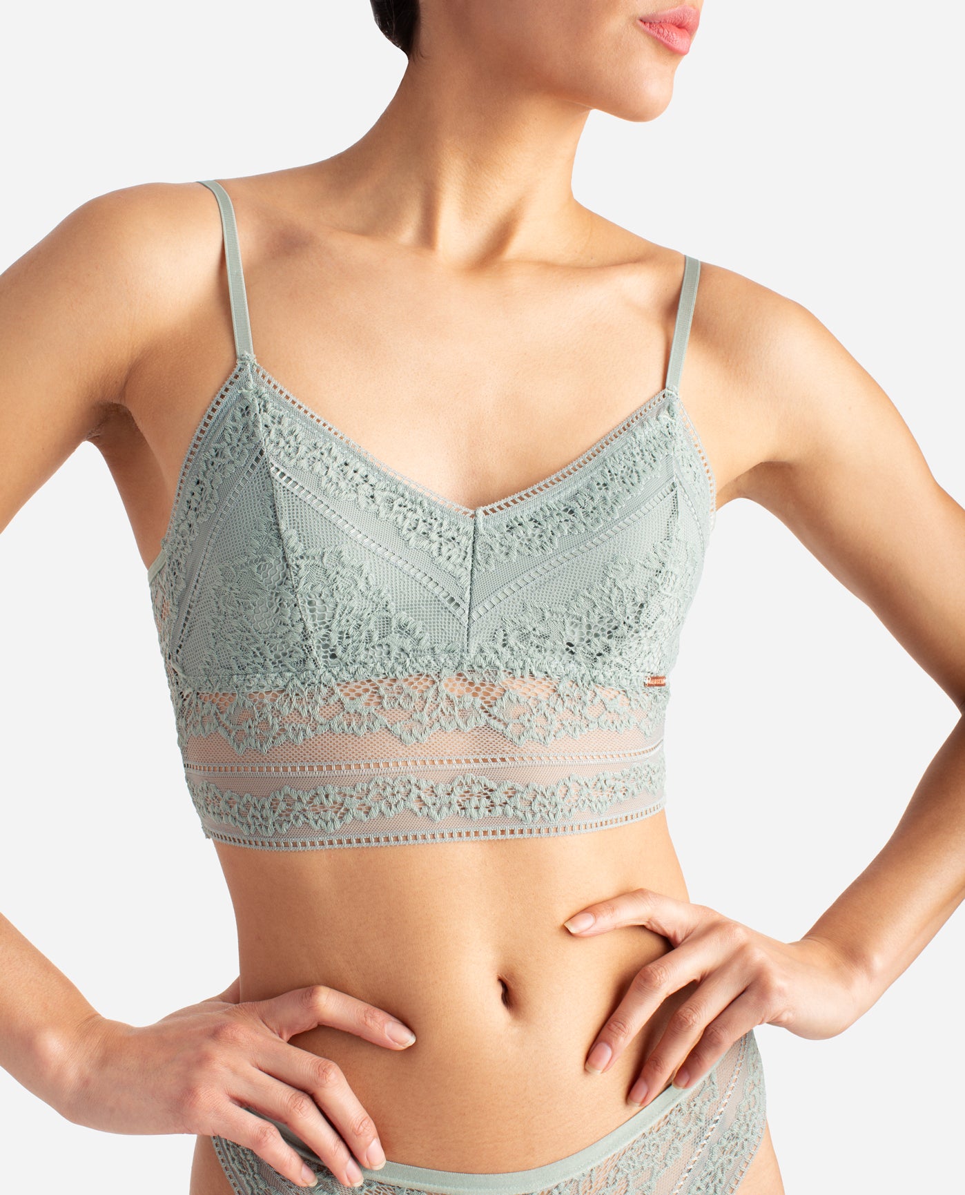 2-Pack Lace Bralette With Logo Band