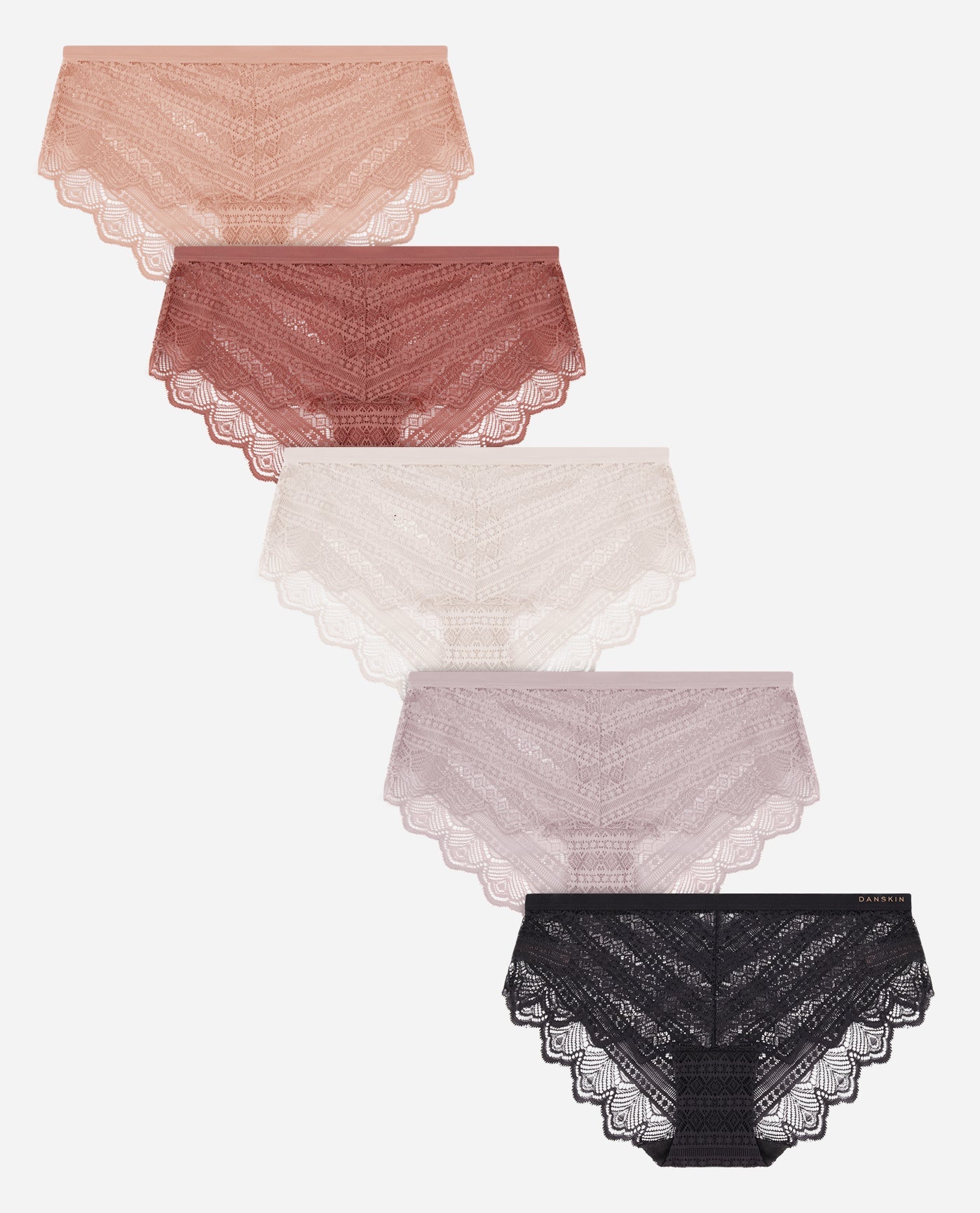 DANSKIN INTIMATES 5-Pack Super Soft Panties Thong Underwear DS3452 Womens  Sz S