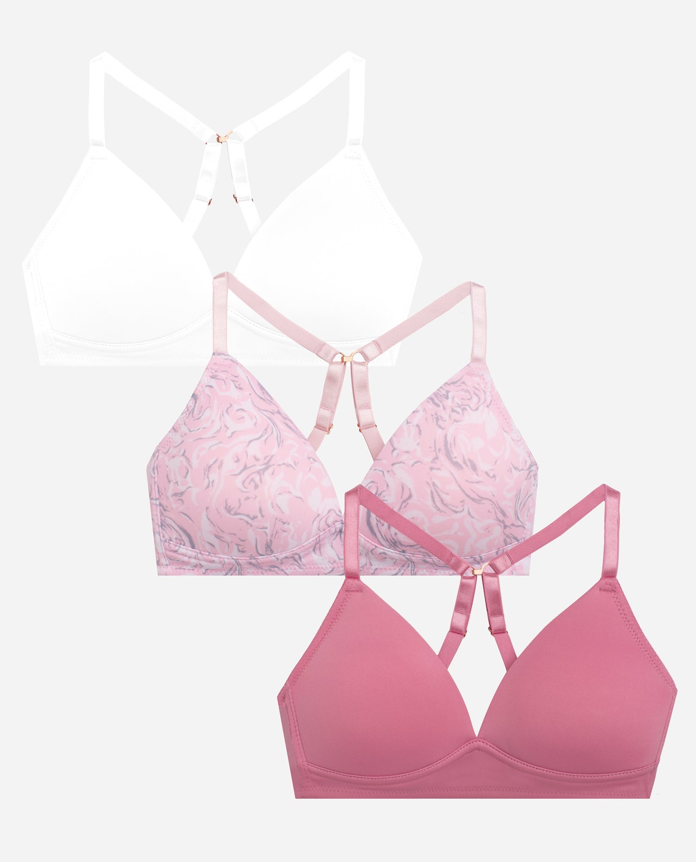Danskin, Intimates & Sleepwear, Bra 34c Danskin Intimates Wireless  Lightly Padded Underwear White Pink Brown New